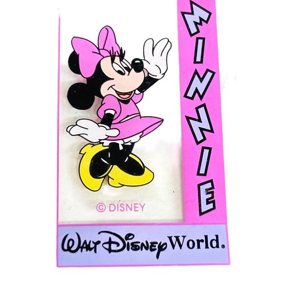 Walt Disney World Minnie Mouse Acrylic Keychain Key Ring Pink Purple - Picture 3 of 5